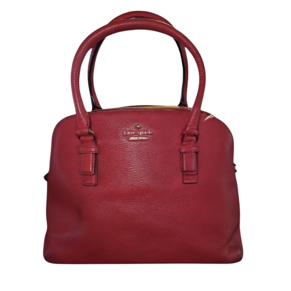 🚫SOLD🚫 Kate Spade Red Leather Handbag & Dustbag - Picture 1 of 14